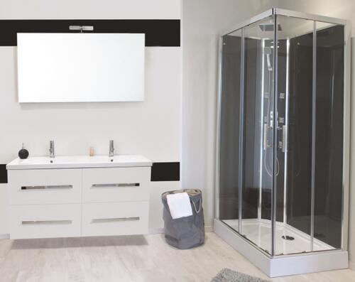 Cabine de douche hydromassante Selia grise 110 x 80 cm<